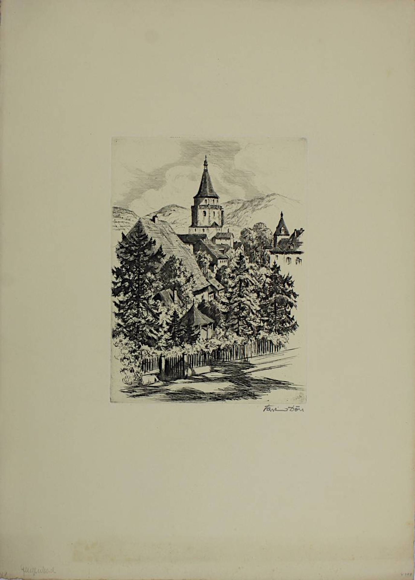 Dörr, Ferdinand (Bad Dürrheim 1880 - 1968 Karlsruhe), Sechs Radierungen mit Schwarzwaldansichten, Bl - Bild 7 aus 7