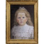 Haas, August (Basel 1866 - 1943), Portrait eines kleinen Mädchens, Pastell, re. u. signiert, 30 x 20