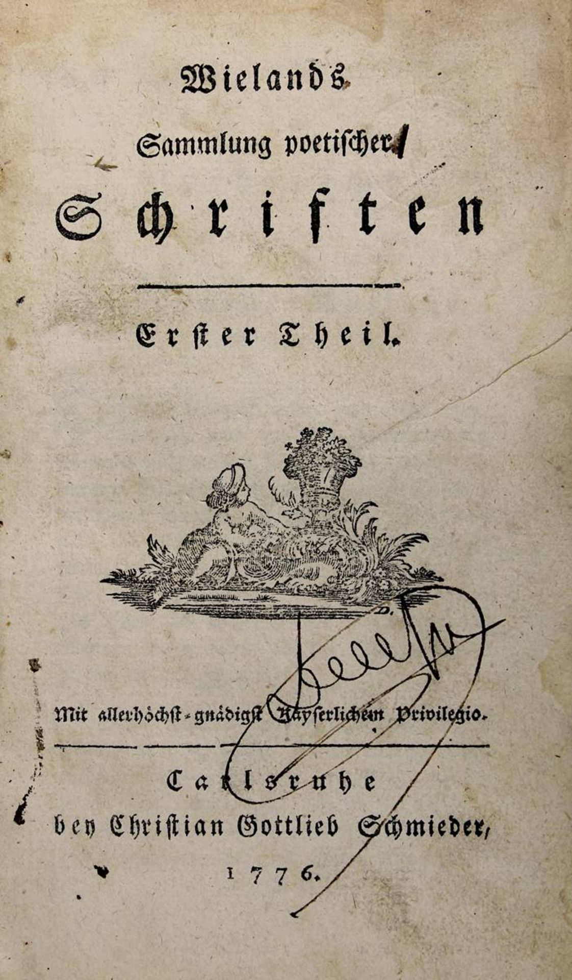 Wieland´s Sammlung poetischer Schriften, drei Bände, Carlsruhe, Verlag Christian Gottlieb Schmieder,
