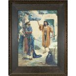 Turkenburg, C., Maler um 1900, wohl alttestamentarische Szene, mit einem Babylonier u. Juden am