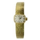Omega De Ville Goldene Damen-Armbanduhr um 1970, Handaufzugswerk, Gehäuse in 750er Gelbgold mit