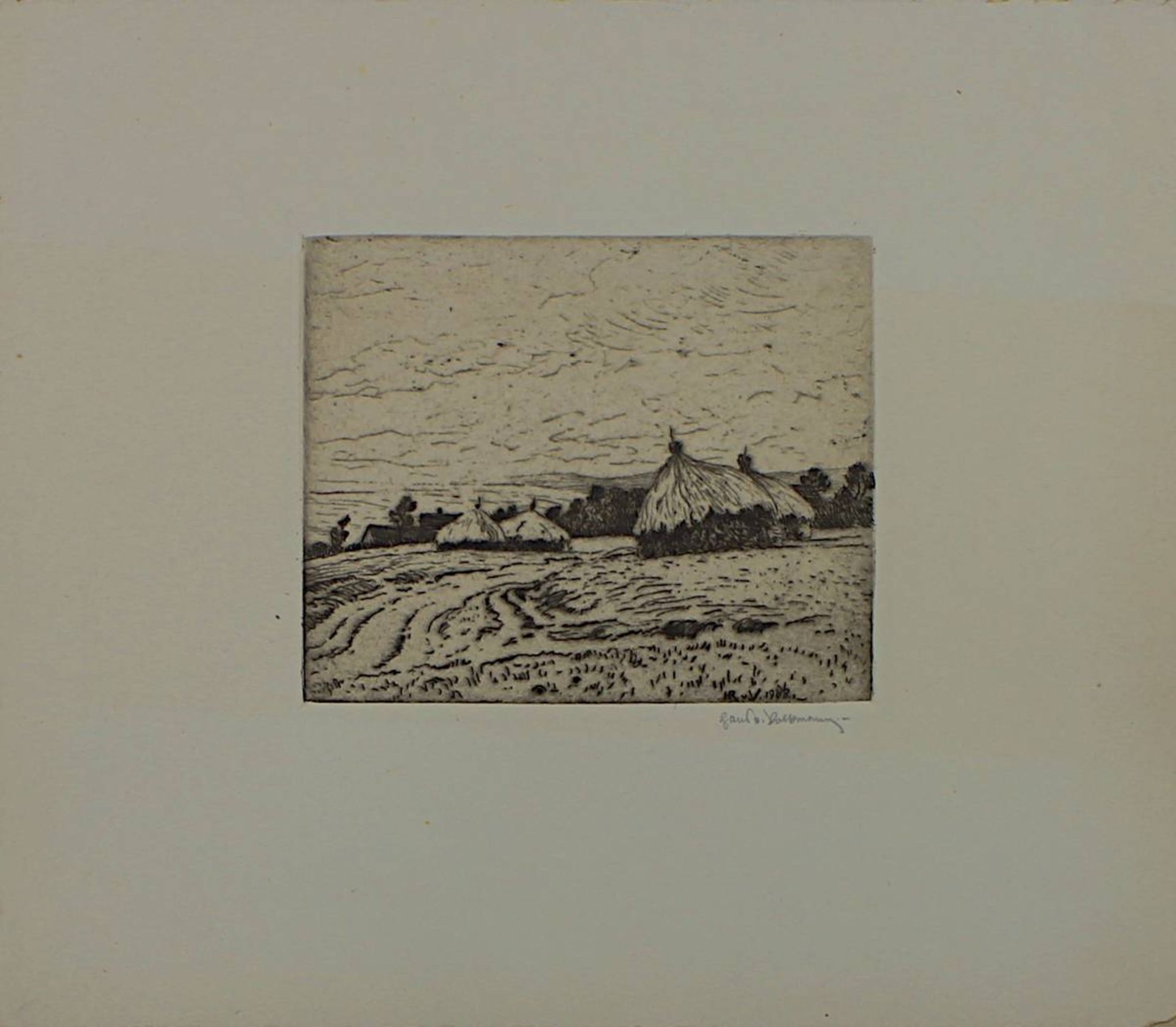 Von Volkmann, Hans (Halle/Saale 1860 - 1927 Halle/Saale), Neun Radierungen bzw. Lithographien, teils - Bild 9 aus 10