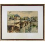 Rouault, Georges (Paris 1871 - 1958 ebenda) Pont Neuf, Paris, Frühwerk, Aquarell der Pont Neuf mit