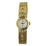 Rolex Goldene Damen-Armbanduhr mit Brillanten, originales Rolex-Werk, Handaufzug, Rolex-Cal. 282, 17