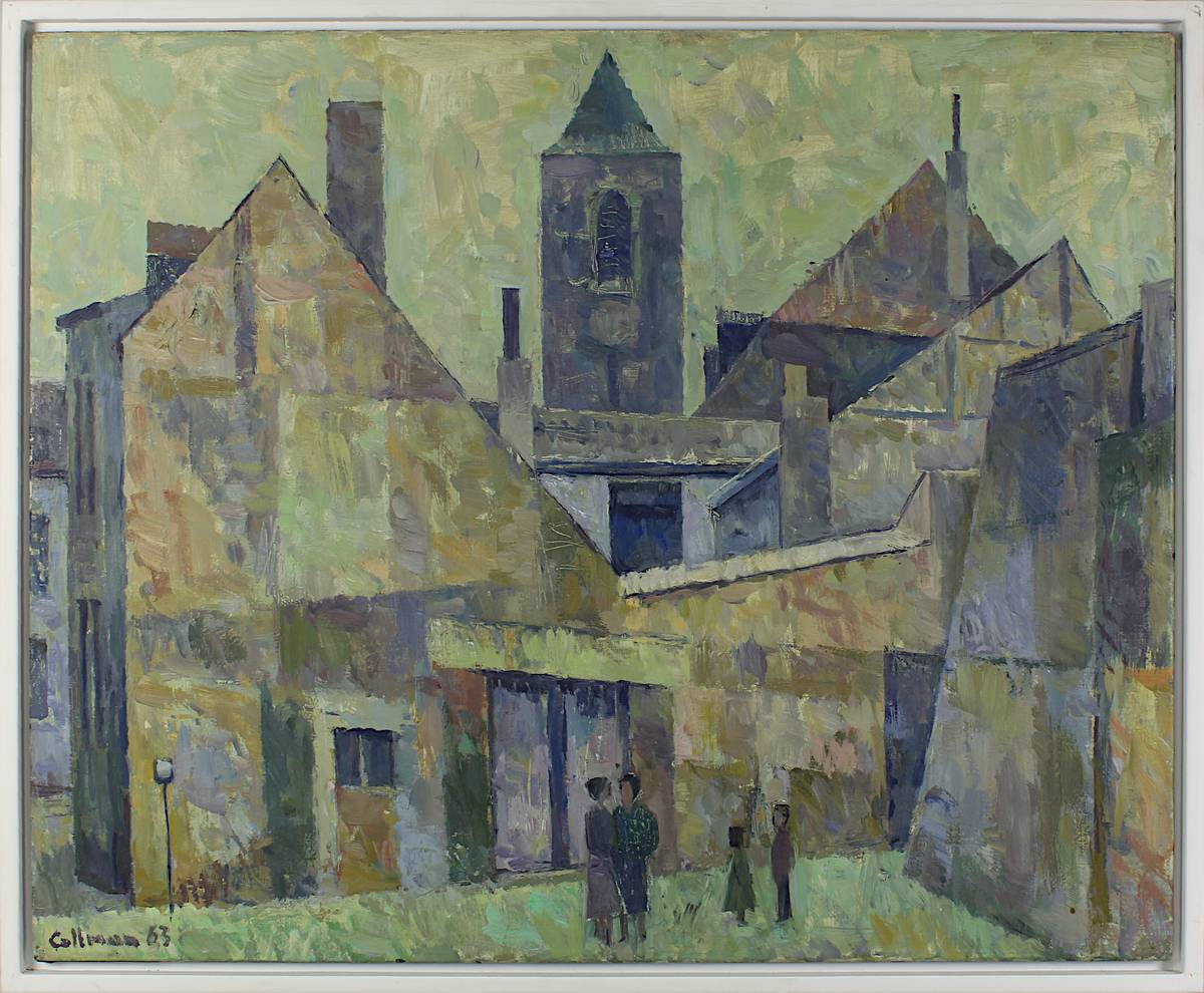 Collmann, Helmut (Rehlingen 1918 - 1996 Saarbrücken), Alt-Saarbrücker Häuser mit Blick auf die