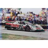 Plakat wohl zum Autorennen von Le Mans 1988, Offsetdruck mit Darstellung des Jaguar XJR-9 Castrol