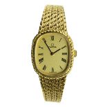 Omega De Ville Goldene Damen-Armbanduhr um 1990, Handaufzugswerk, Gehäuse in 750er Gelbgold mit