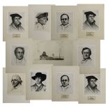 Pech, Wilhelm (geb. 1911), deutscher Grafiker, 11 Radierungen, davon 10 Porträts als