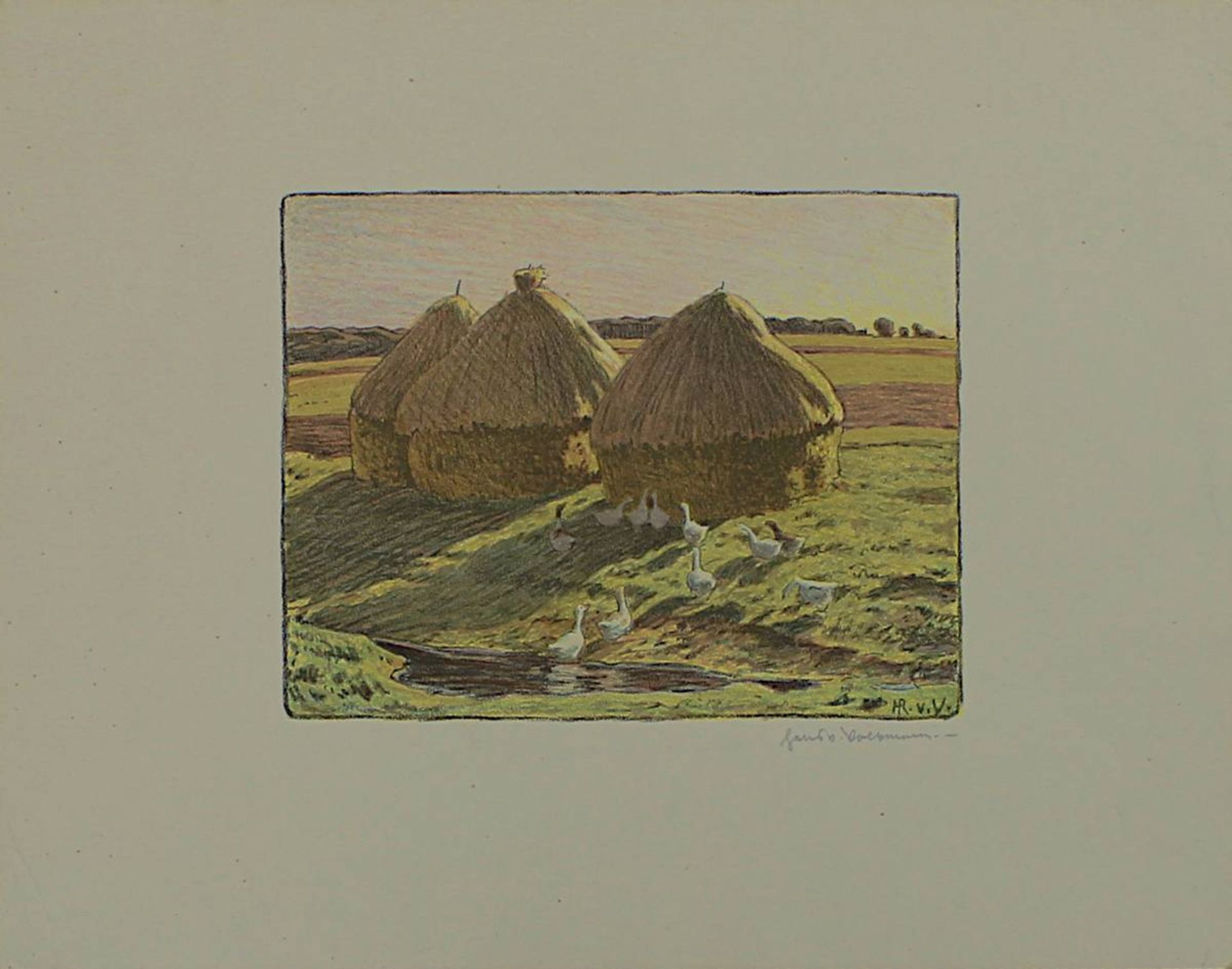 Von Volkmann, Hans (Halle/Saale 1860 - 1927 Halle/Saale), Neun Radierungen bzw. Lithographien, teils - Bild 10 aus 10