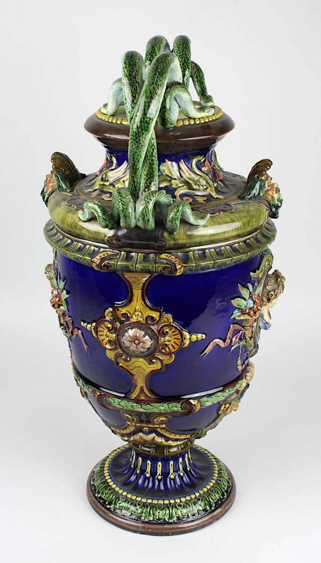 Johann Glatz (wohl) Keramik Prunk-Vase nach italienischem Vorbild der Renaissance, Villingen um - Image 5 of 6