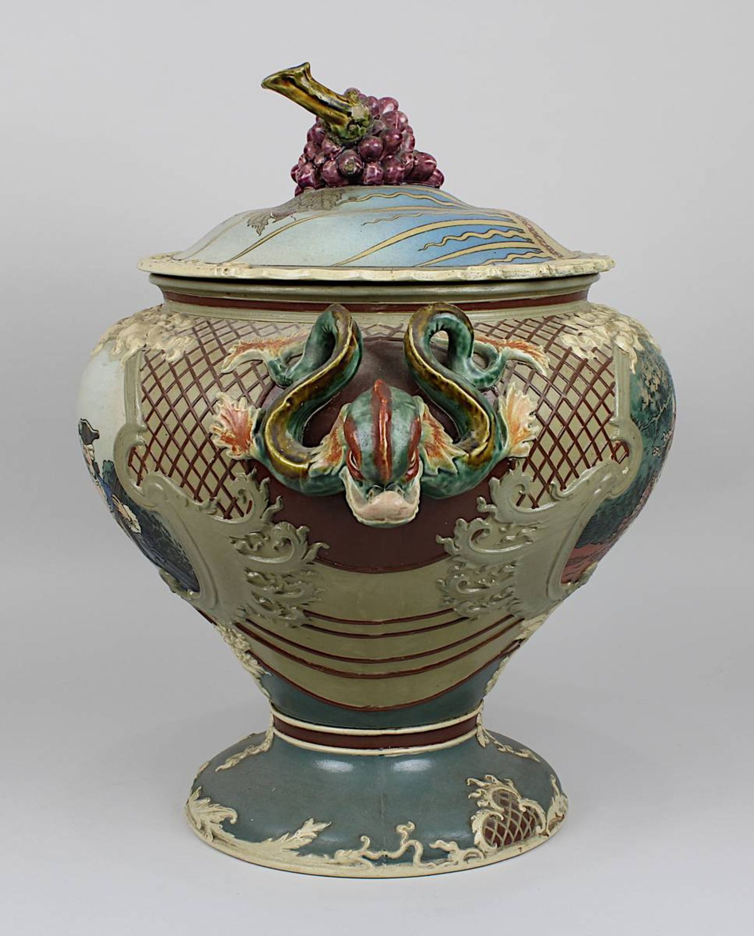 Villeroy & Boch Historismus-Bowle, Mettlach um 1890, Entwurf Heinrich Schlitt (Biebrich 1849 - - Image 4 of 6