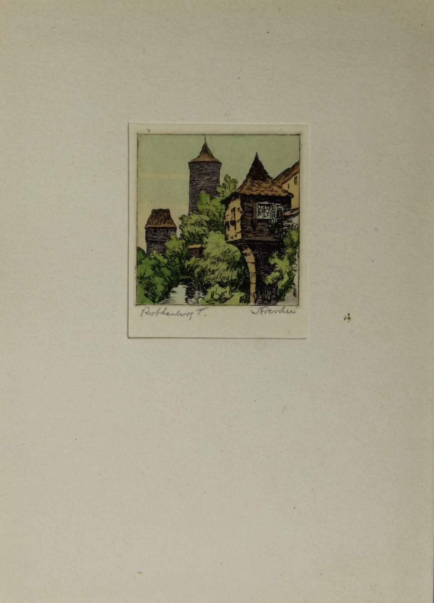 Foerster, Willi (1892 - 1965), 9 Farbradierungen: 6 Ansichten von Rothenburg ob der Tauber u. 3 Pfla - Bild 4 aus 10