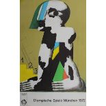 Antes, Horst (Heppenheim 1936) "Siegerpodest", Plakat für die Olympischen Spiele 1972, Offset,