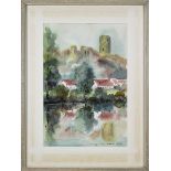 Schmidt, Fritz-Ludwig (Saarbrücken 1922 - 2008 Saarbrücken) "Die Frauenburg an der Blies", Aquarell,