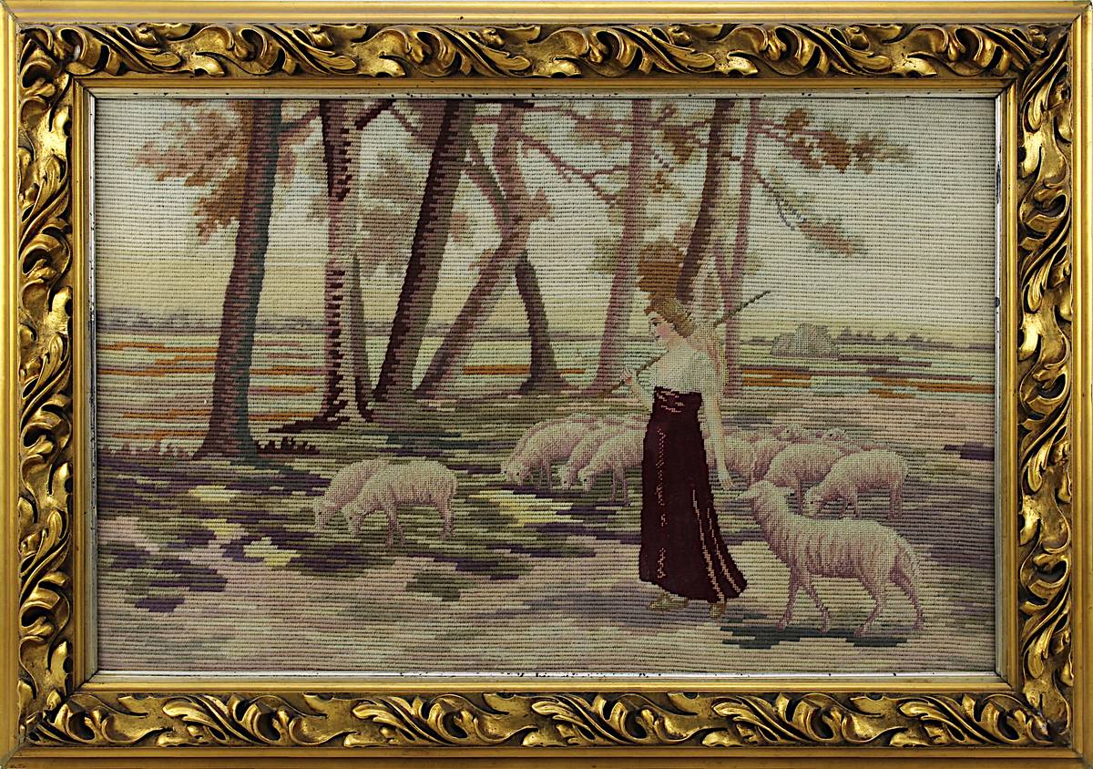 Dekorativer Prunkrahmen, um 1920, Holz vergoldet mit stuckierter Blattornamentik, Falzmaß 39 cm x 59 - Image 2 of 2