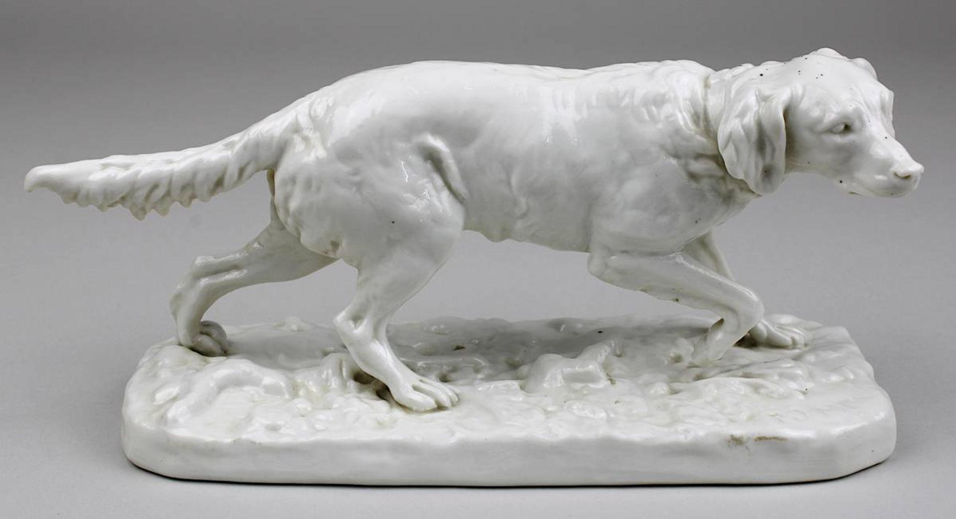 Jagdhund, Porzellanfigur Nymphenburg, 1. Drittel 20. Jh., Weißporzellan, nach Pierre Jules Mêne ( - Image 2 of 4