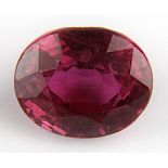 Rubin, 1,02 ct, oval, facettiert, 6 x 5,05 mm, T 3,75 mm, intensives Rot, guter Schliff, vsi. 2788-