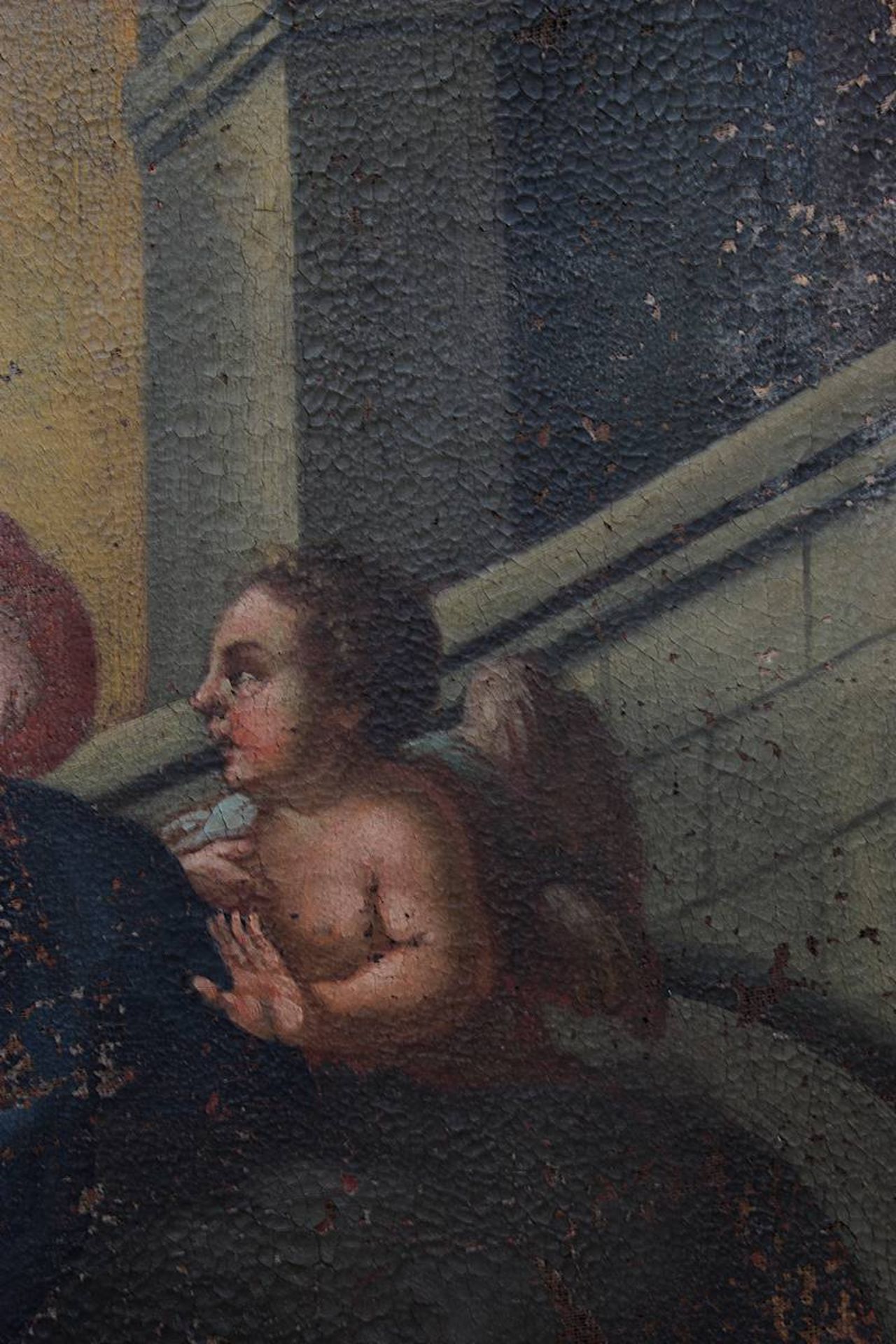 Barockmaler, Italien 17. Jh., Maria mit Jesusknaben und Engeln, im Vordergrund Alexius von Edessa, - Image 5 of 7