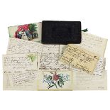 Freundschafts- bzw. Andenkenalbum, deutsch zwischen 1840/50, als Kassette mit ca. 30 eingelegten