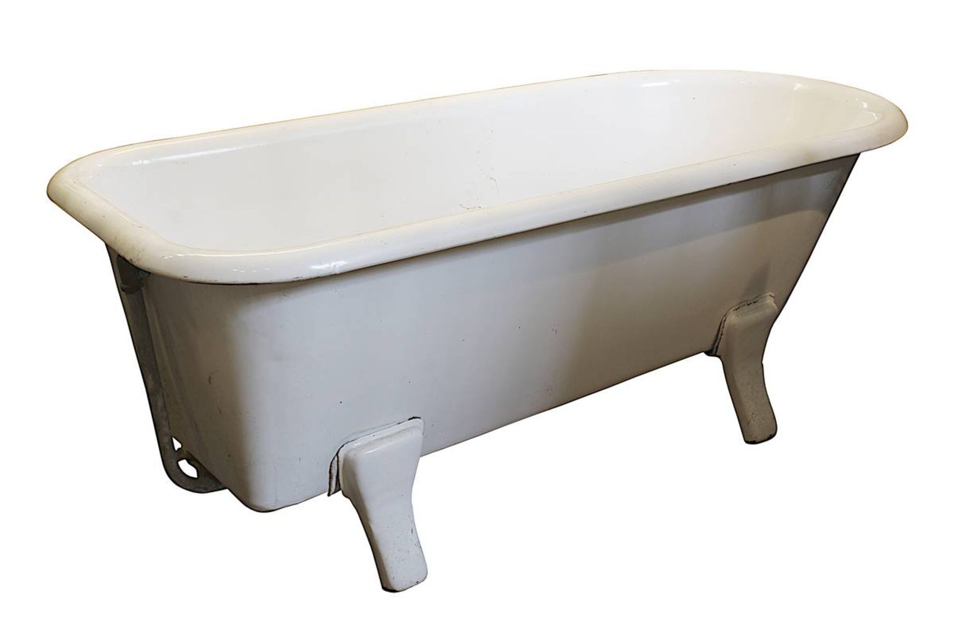 Emaille - Badewanne, Deutschland um 1950, altersbedingt sehr guter Zustand, Höhe 62 cm, Länge 172