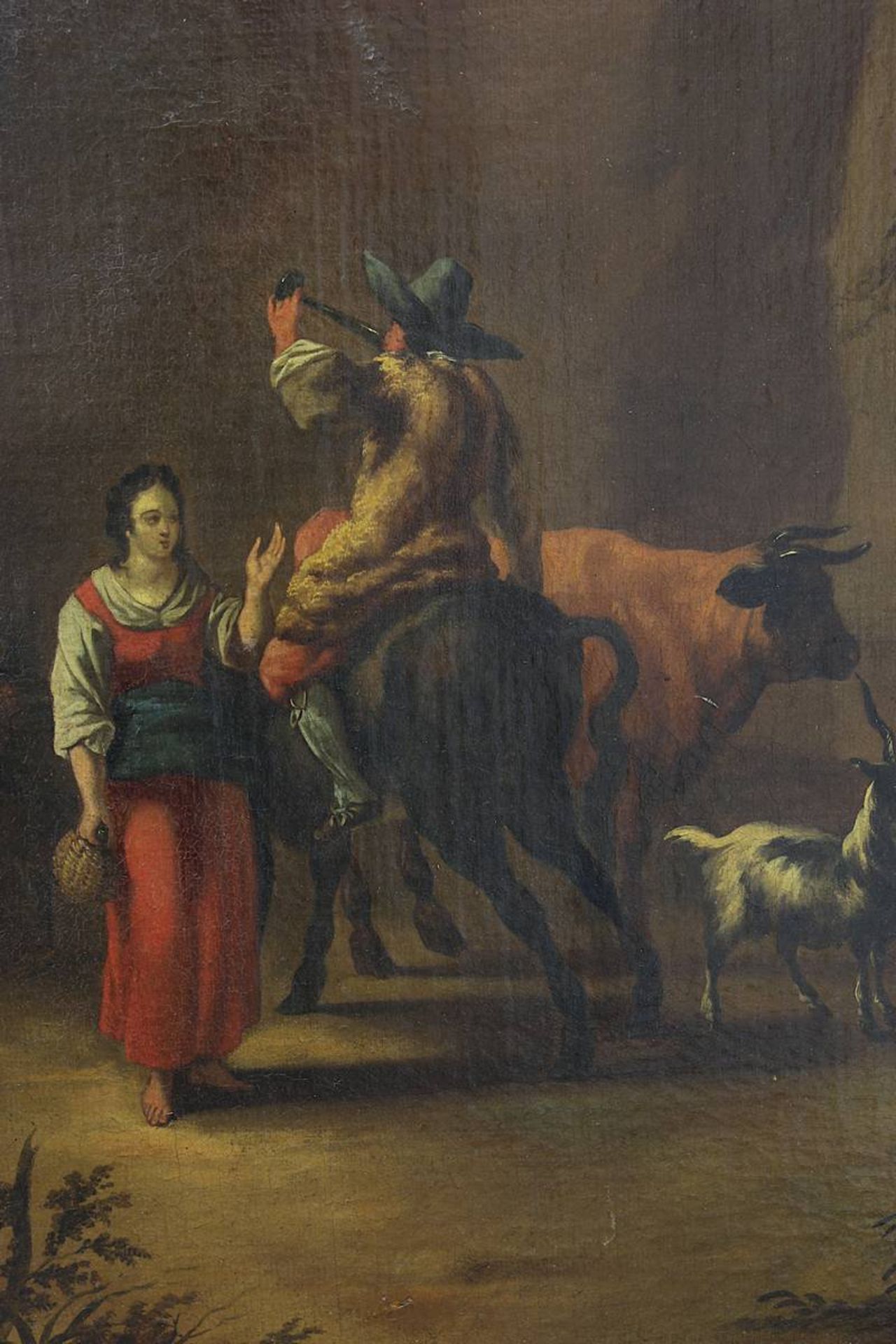 Berchem, Nicolaes Pietersz (Haarlem 1620 - 1863 Amsterdam), Bauern mit Ziegen und Rindern bei der - Image 3 of 7