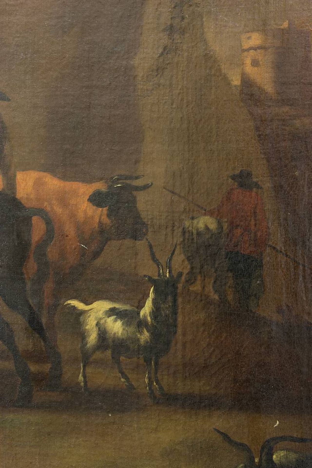 Berchem, Nicolaes Pietersz (Haarlem 1620 - 1863 Amsterdam), Bauern mit Ziegen und Rindern bei der - Image 4 of 7