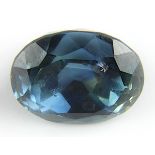 Saphir, 3,65 ct, aus Madagaskar, oval, facettiert, 9,24 x 7,45 mm, T 6,5 mm, blau mit leicht