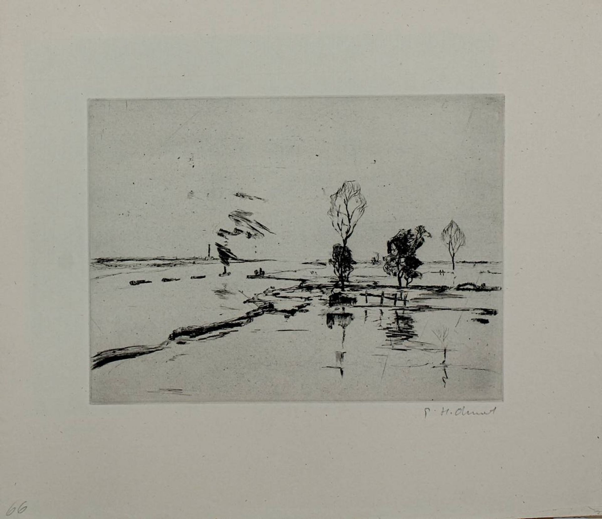 Ohmert, Paul-Hans (Zielenzig 1890 - 1960 Oberstdorf), 22 Radierungen: "Überschwemmung" (3 Stück), " - Image 12 of 22