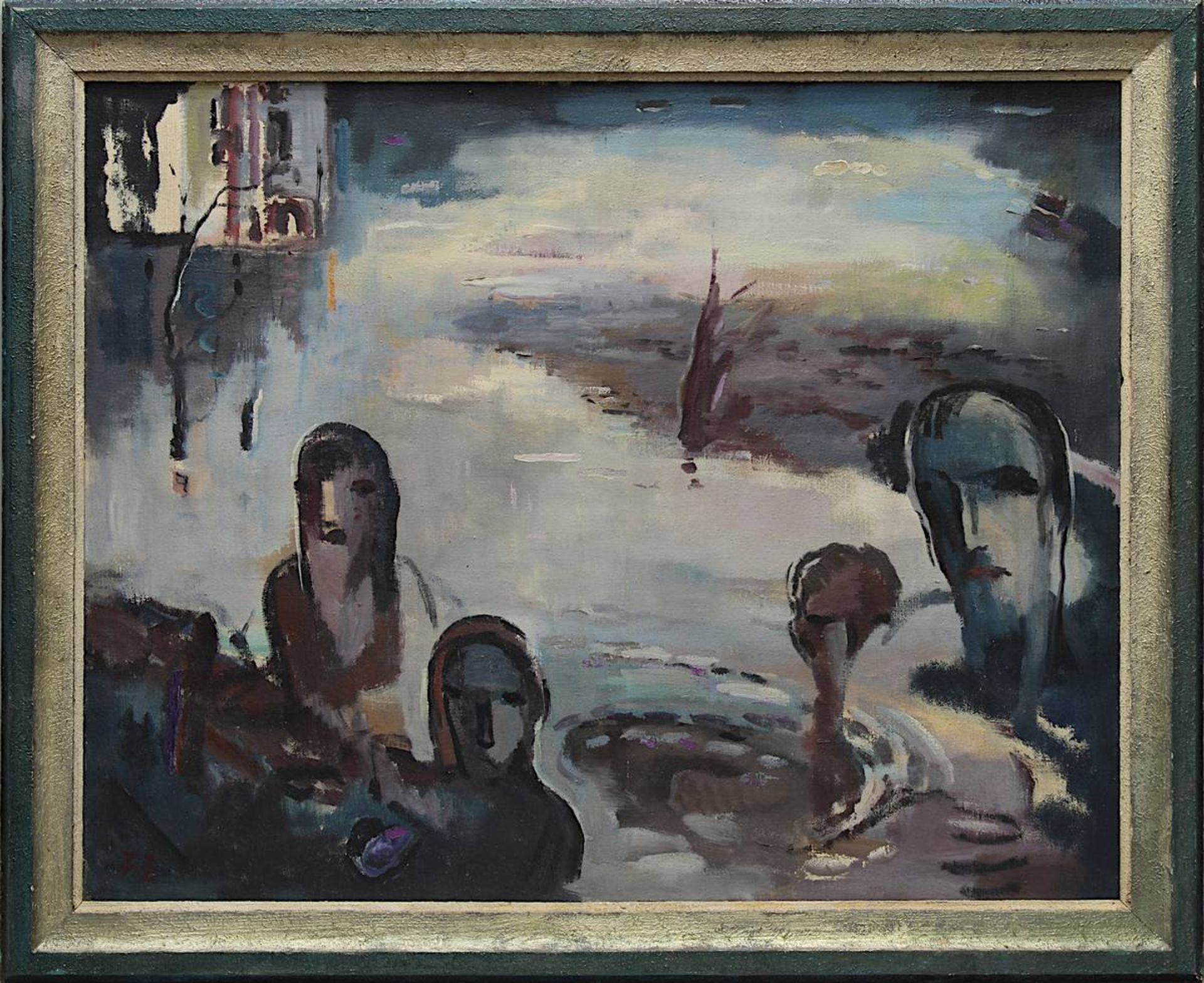 Zolnhofer, Fritz (Wolfstein 1896 - 1965 Saarbrücken), Saarhochwasser 1947/48, in expressivem