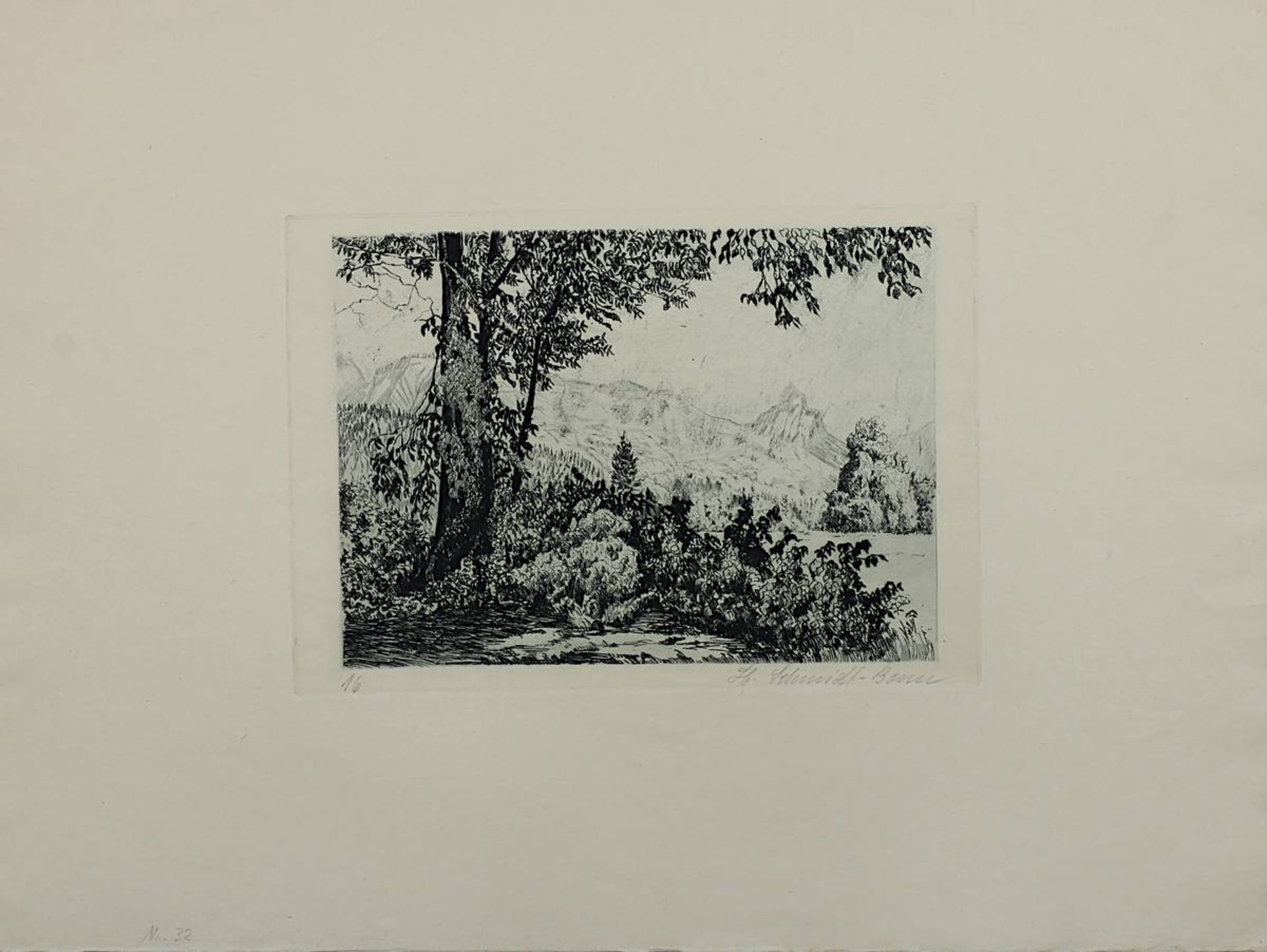 Schmidt-Bonn, Henriette (Bonn 1873 - 1946 Willingshausen), zehn Radierungen, alle mit Bleistift - Bild 10 aus 11