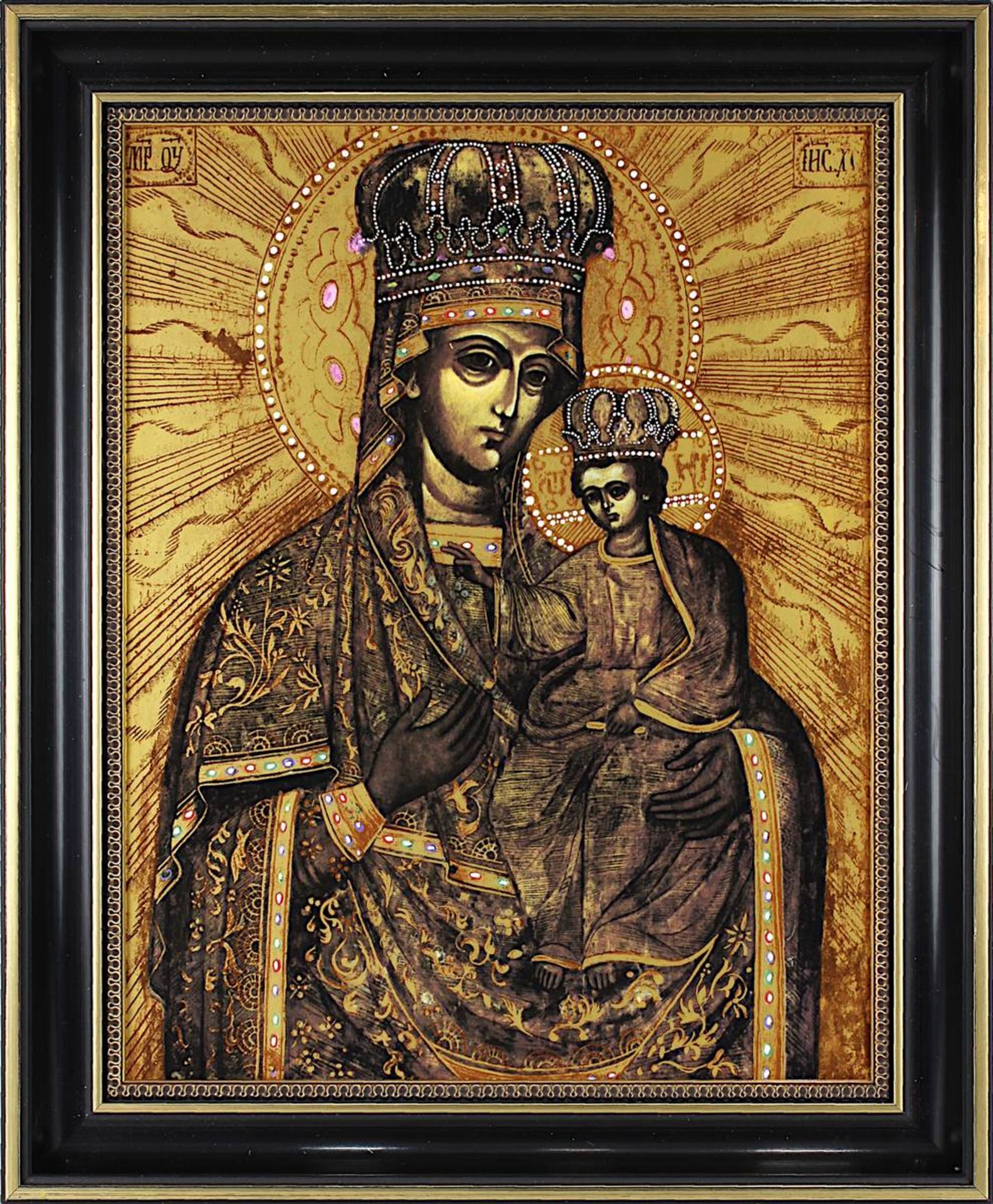 Drei Porzellan - Ikonen, Heinrich Porzellan 2. H. 20. Jh.: Gottesmutter Smolenskaja, nach einem - Image 2 of 4
