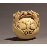 A 19th century Japanese netsuke-mokugyo from Meiji period