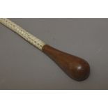 An early 20th century marine knob handled cane