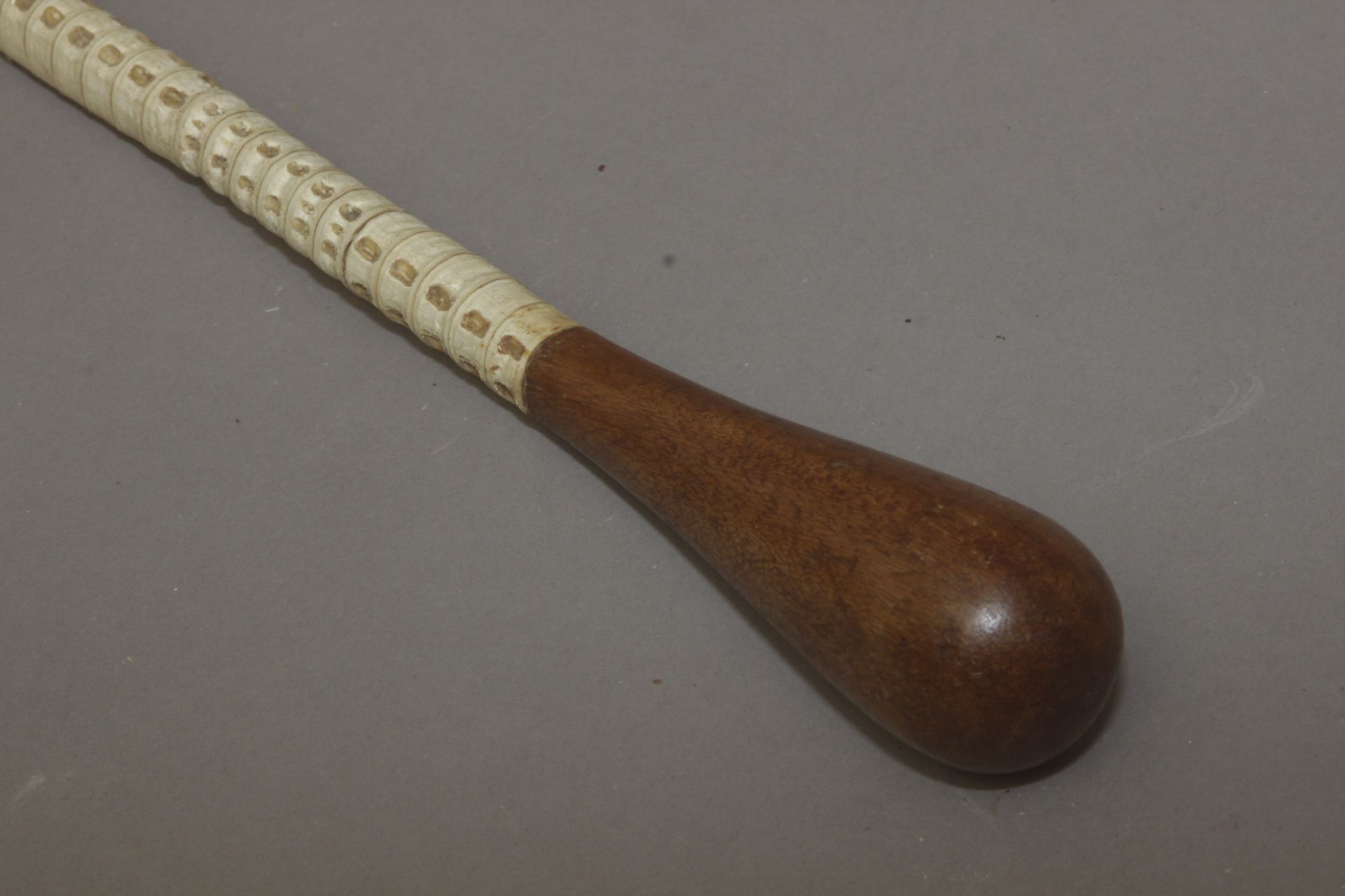 An early 20th century marine knob handled cane