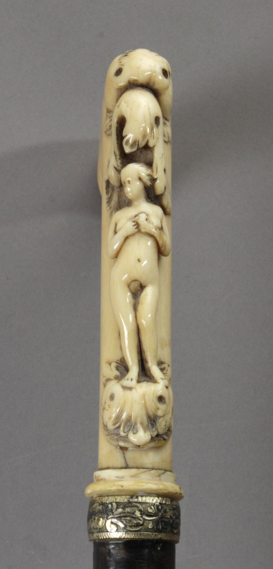 A 19th entury European ivory handled walking stick - Image 2 of 4