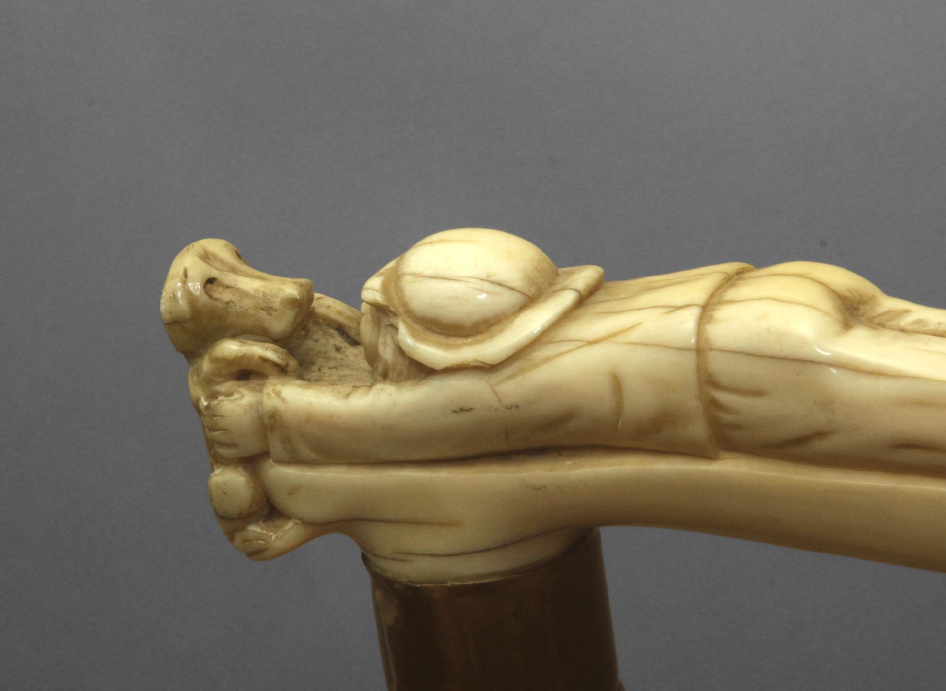 An ivory handled walking cane, Central Europe, 19th century - Bild 7 aus 8