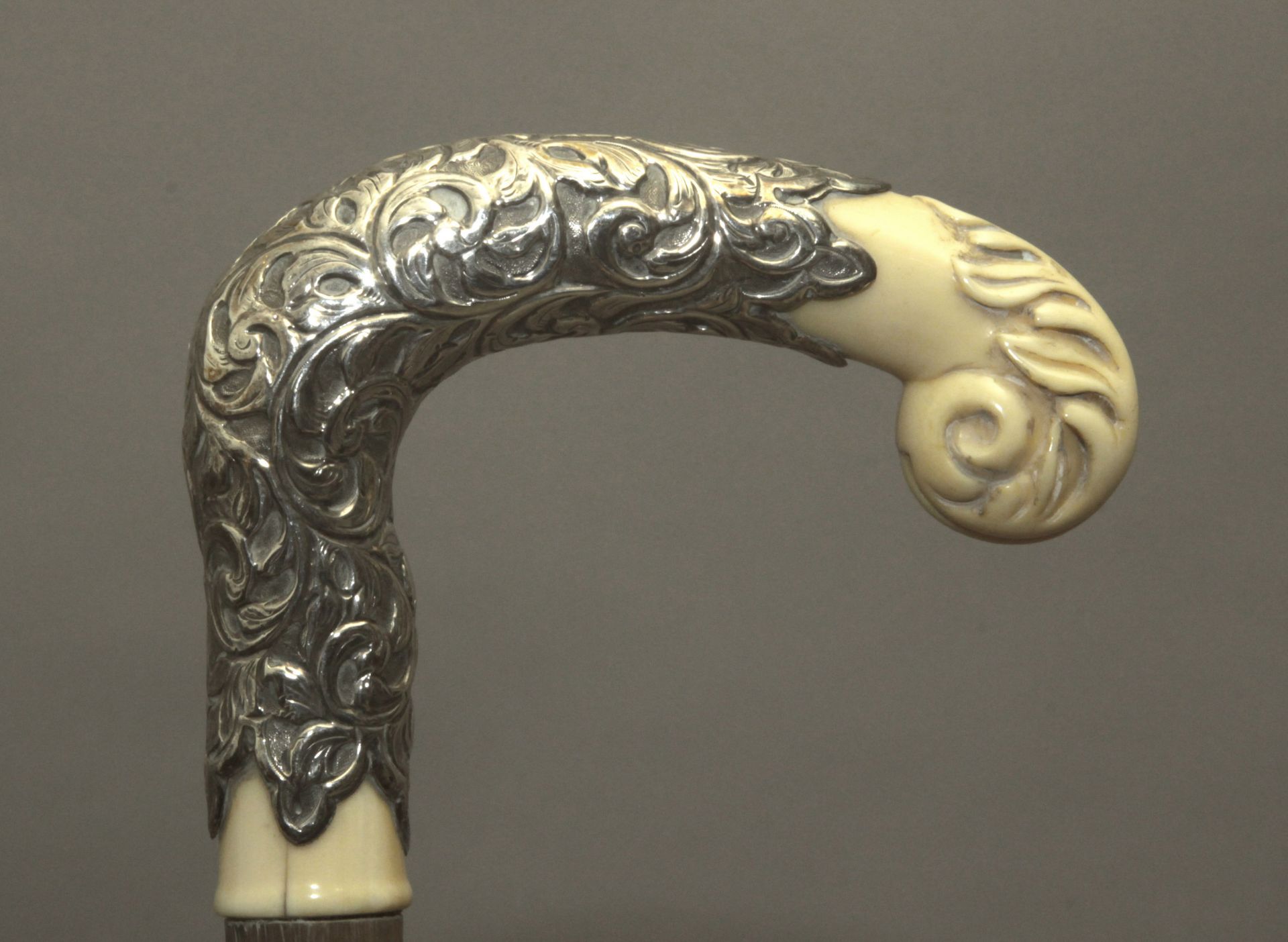 An ivory handled dress cane circa 1900 - Bild 2 aus 8