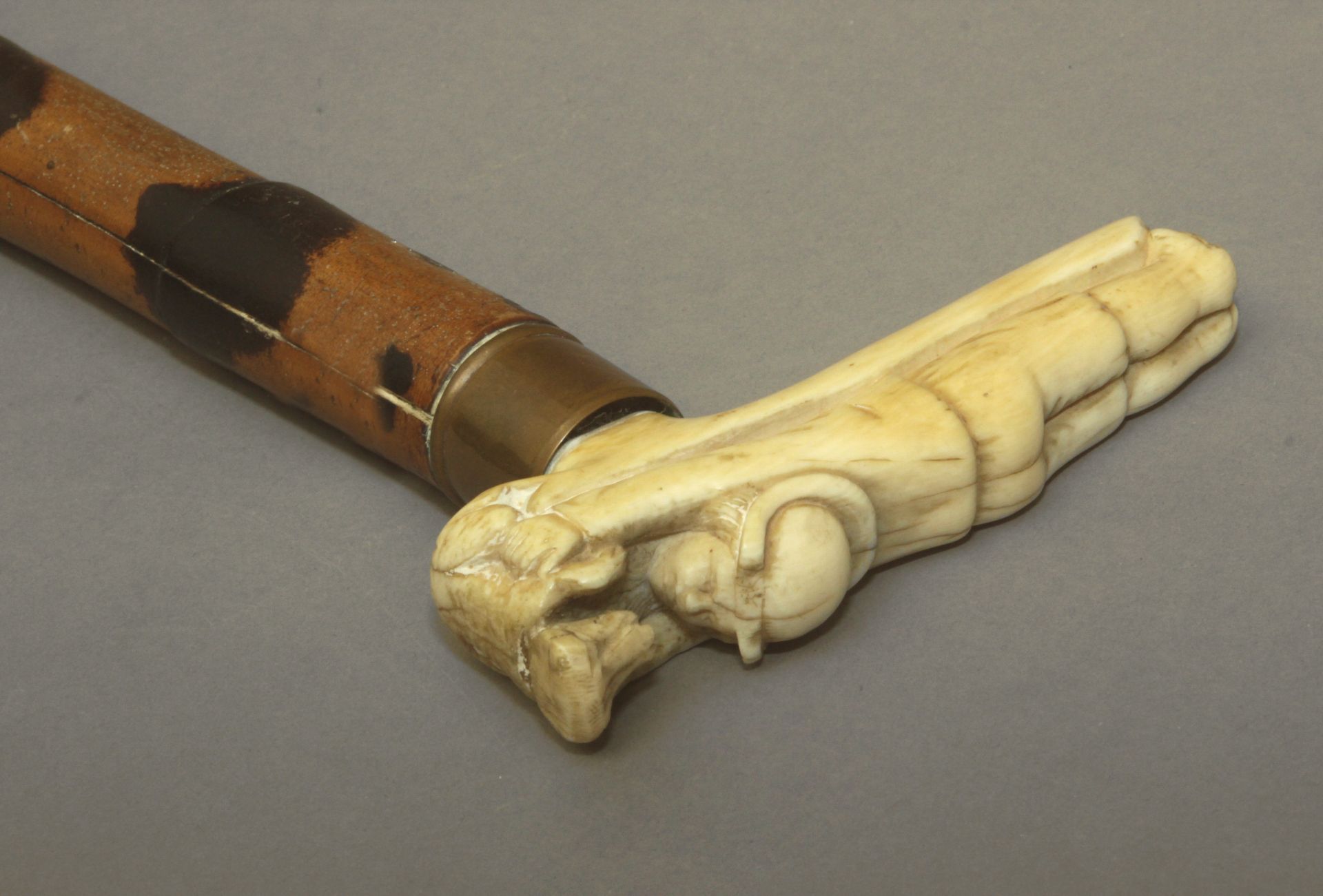 An ivory handled walking cane, Central Europe, 19th century - Bild 6 aus 8