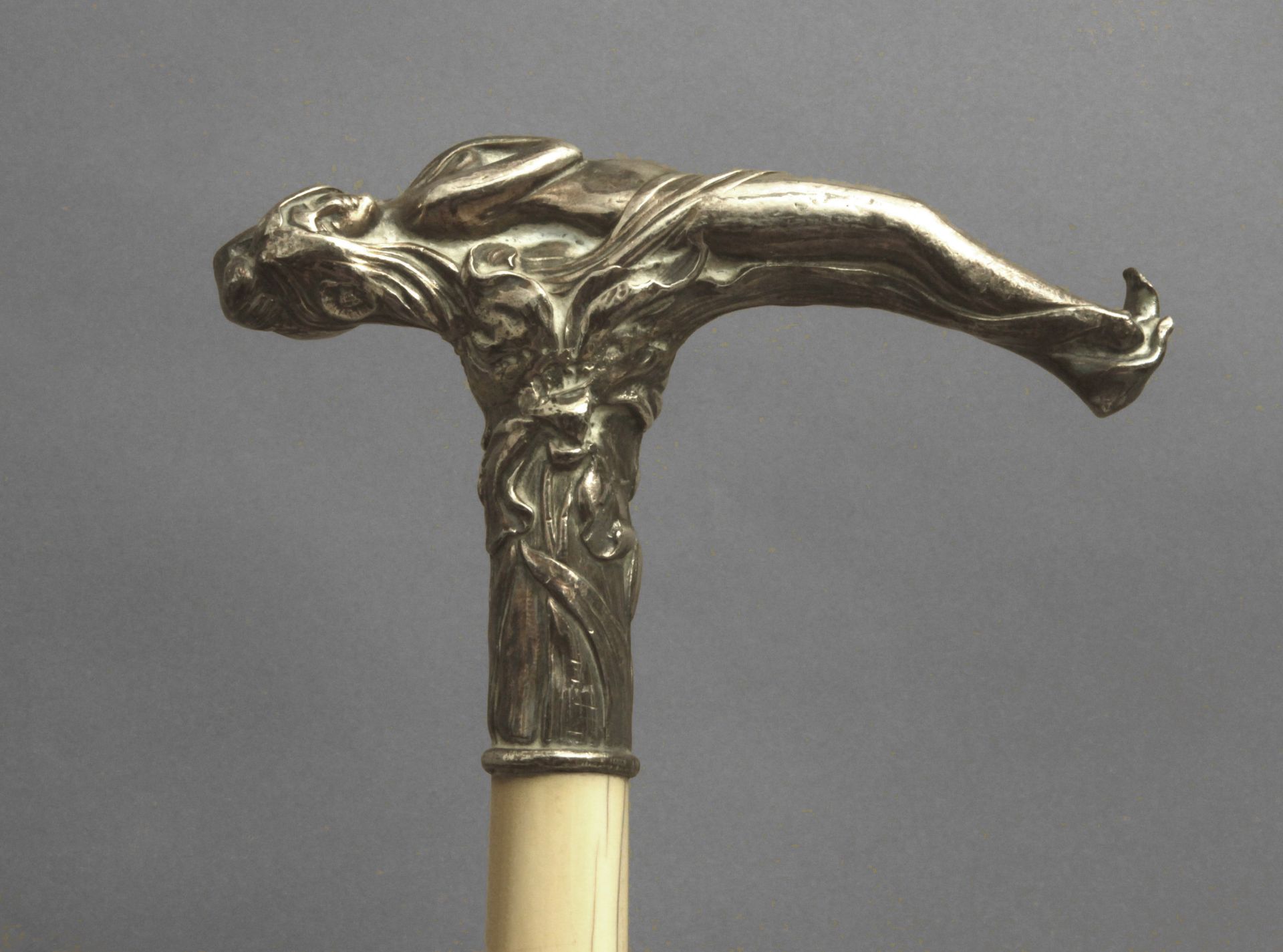 A 19th century silver handled dress cane, probably Germany