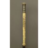 An ivory handled walking stick circa 1900