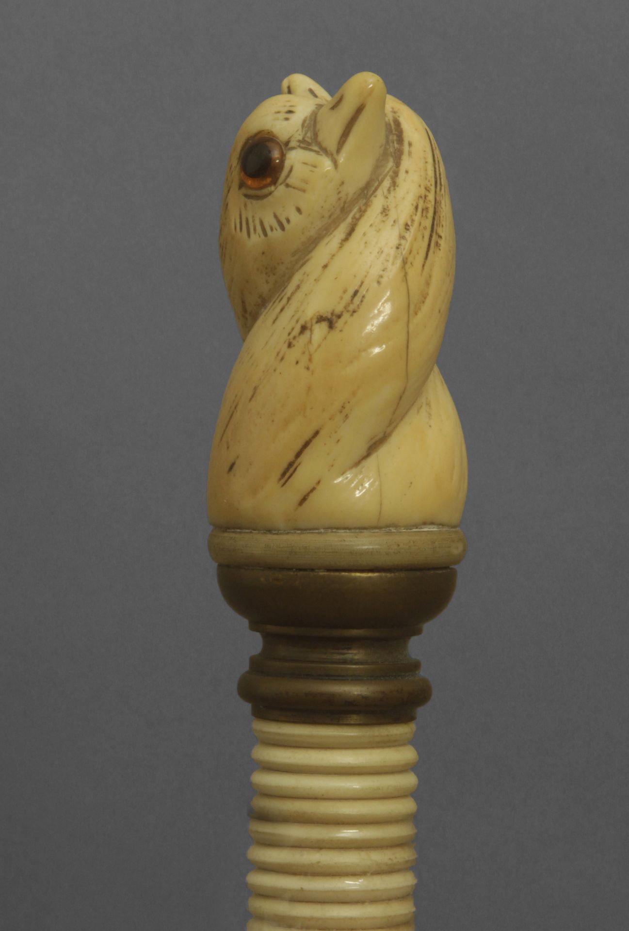 An ivory handled walking stick circa 1900 - Bild 2 aus 7