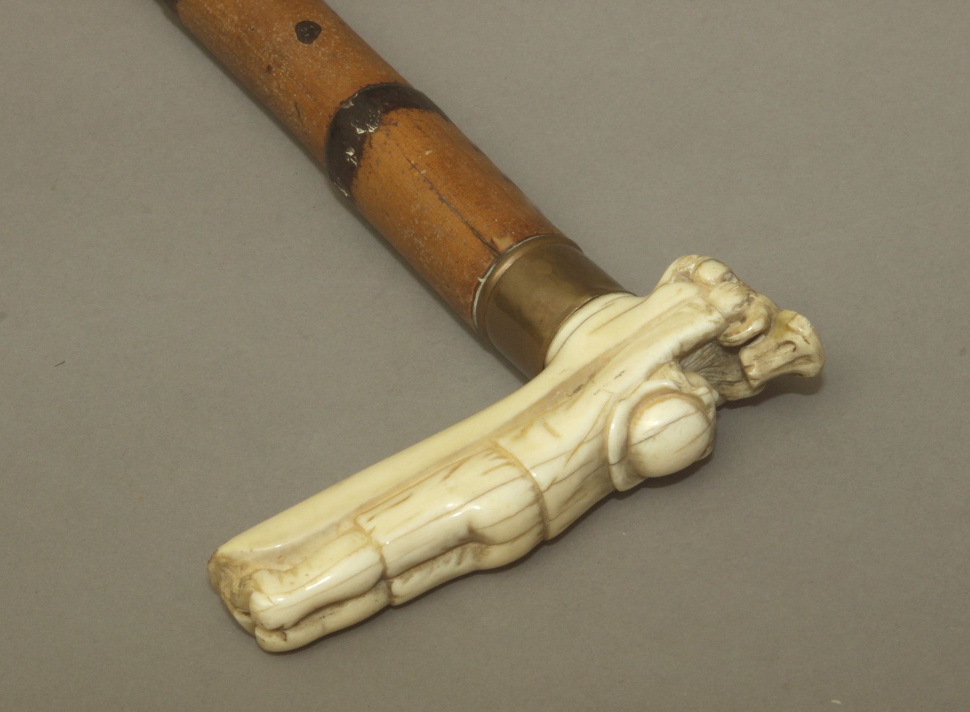 An ivory handled walking cane, Central Europe, 19th century - Image 5 of 8