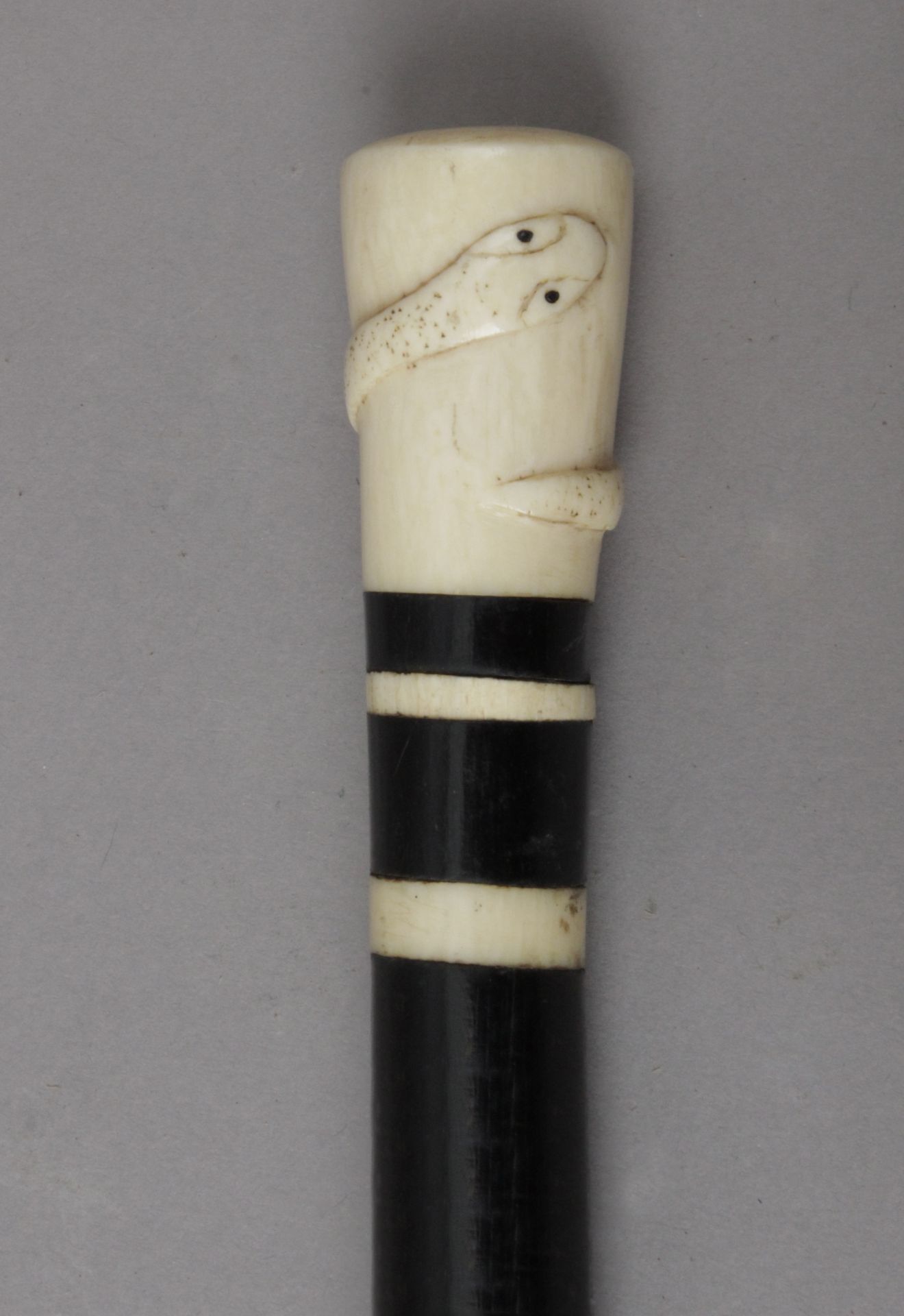 A 19th century European ivory handled walking stick