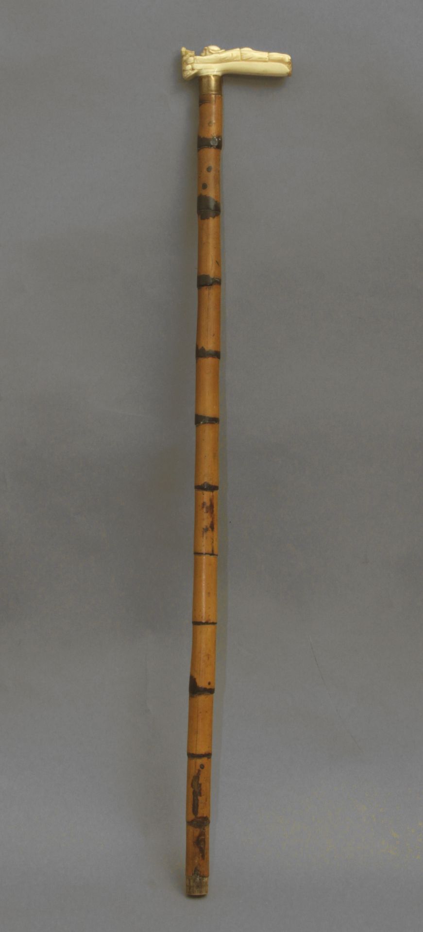 An ivory handled walking cane, Central Europe, 19th century - Image 4 of 8