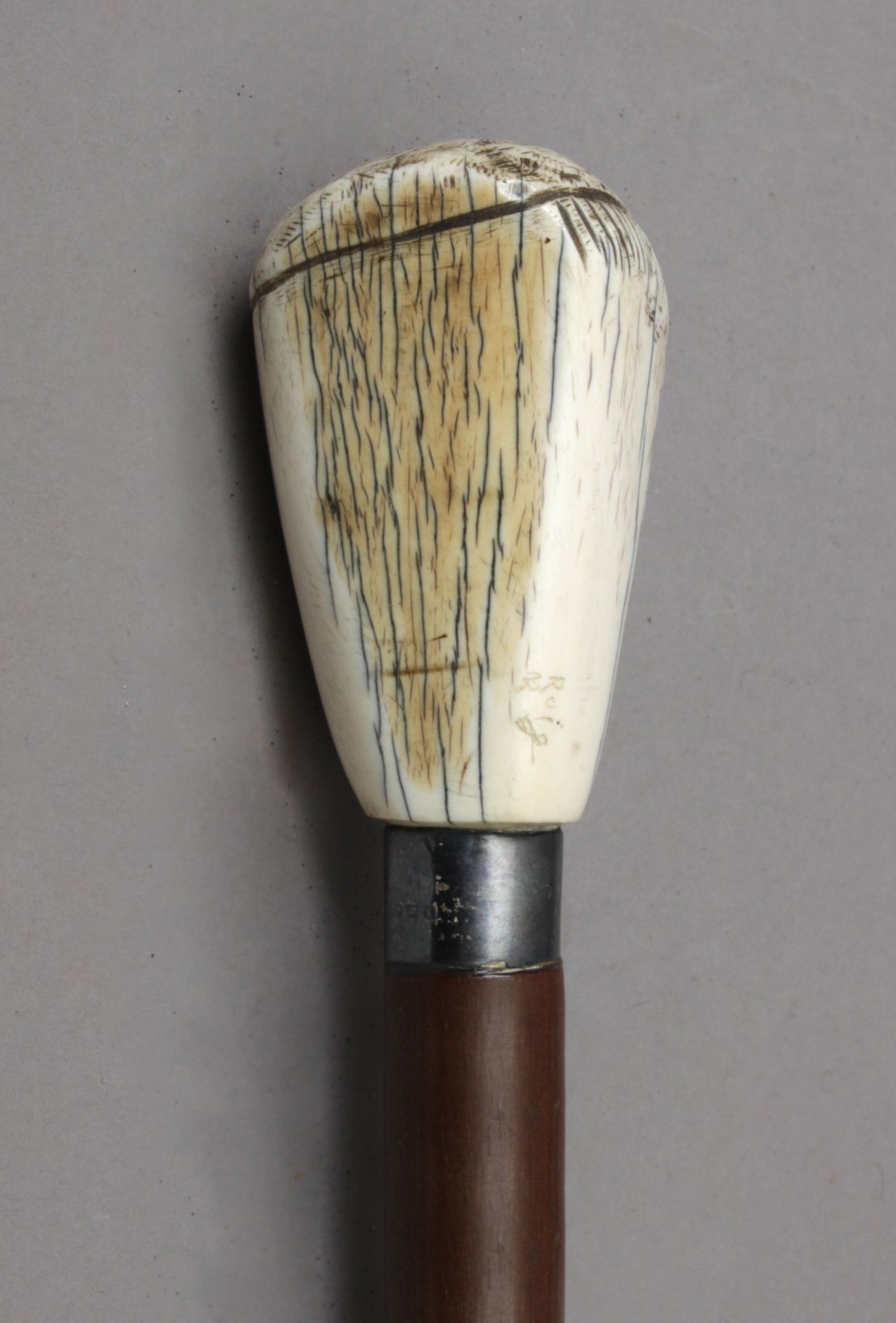 A 19th century English ivory handled walking stick - Image 2 of 3