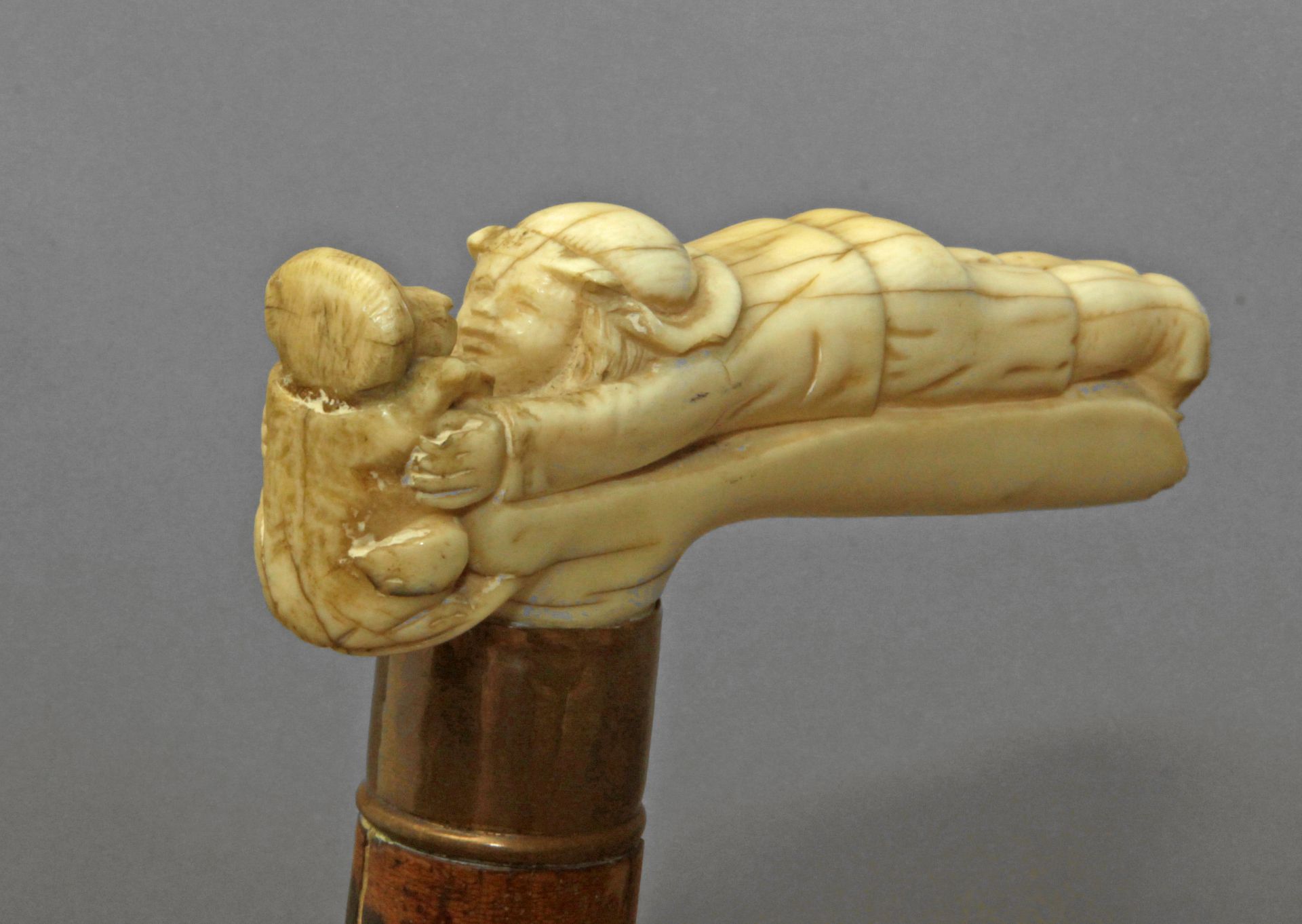 An ivory handled walking cane, Central Europe, 19th century - Image 2 of 8