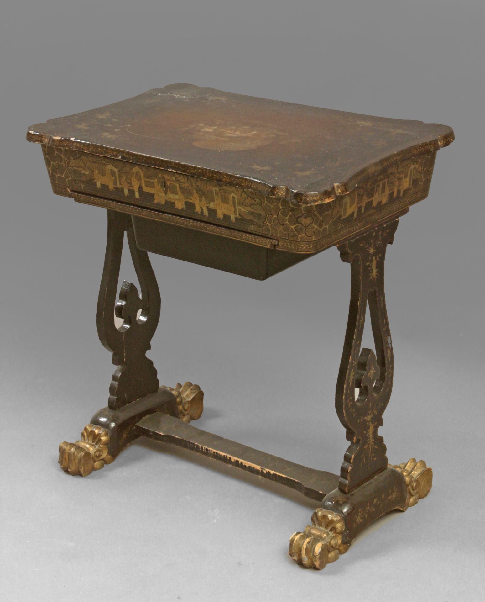 A late 19th century Chinese Export sewing table