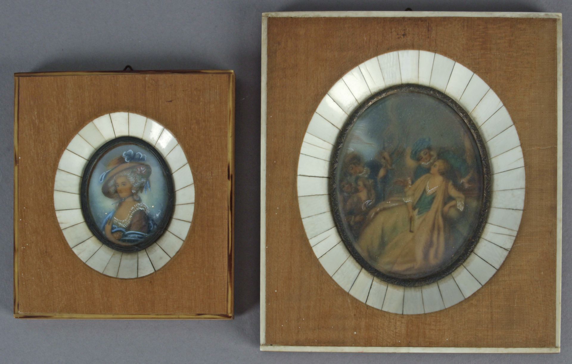 A pair of 19th century Italian portrait miniatures