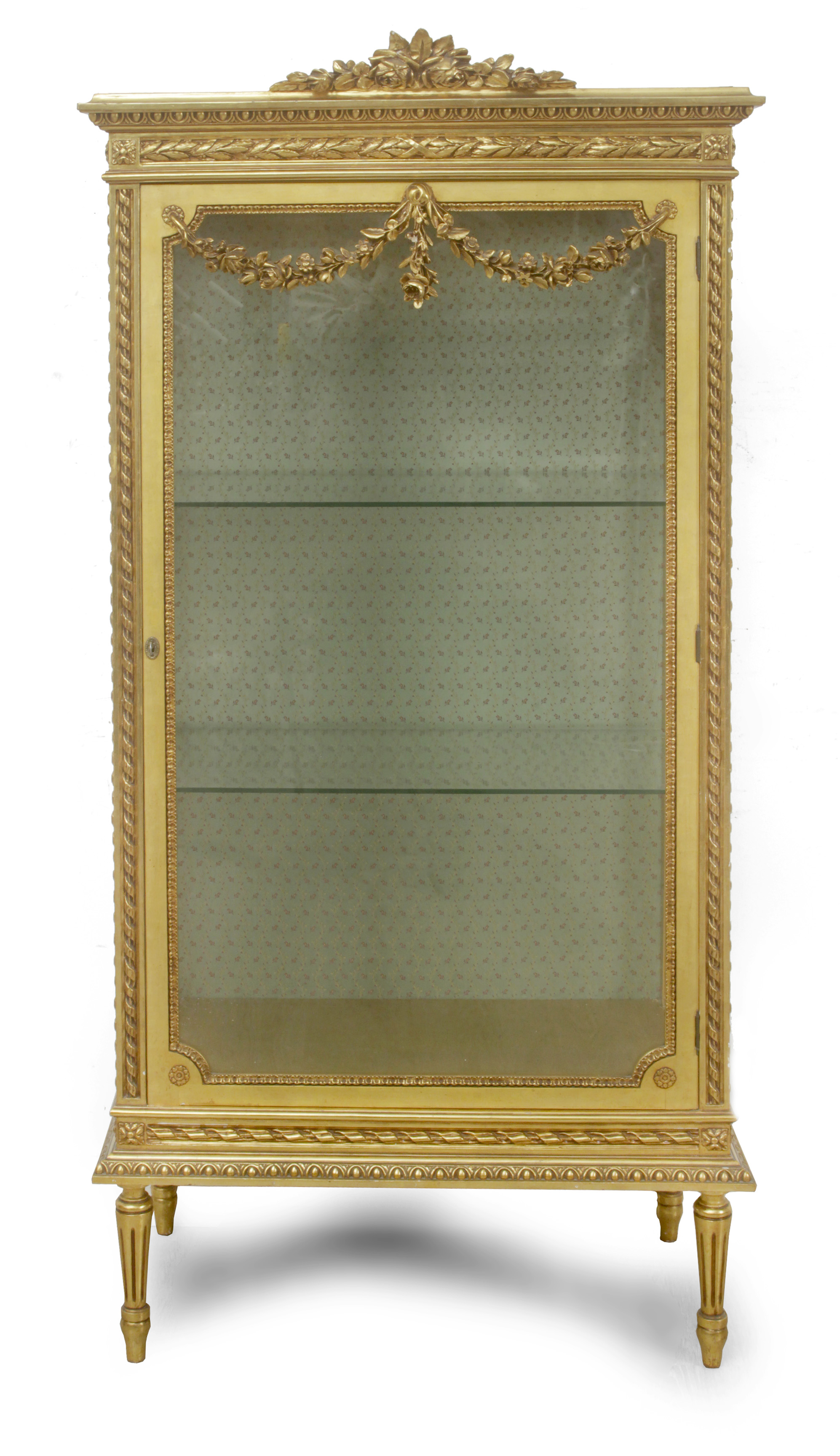 A 20th century Louis XVI style glass cabinet