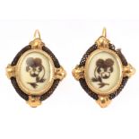 A pair of 19th century mourning earrings